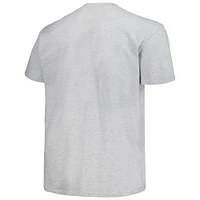 Men's Champion Heather Gray Kansas Jayhawks Big & Tall Circle Logo T-Shirt
