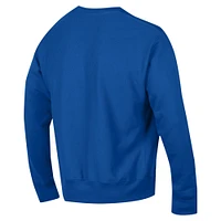 Men's Champion Royal Kansas Jayhawks Vault Late Night Reverse Weave Pullover Sweatshirt