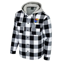 Men's Colosseum Black/White Kansas Jayhawks Buffalo Plaid Full-Zip Jacket