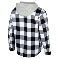 Men's Colosseum Black/White Kansas Jayhawks Buffalo Plaid Full-Zip Jacket