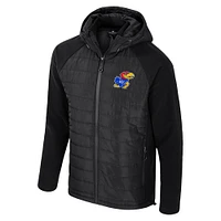 Men's Colosseum  Black Kansas Jayhawks Block The Sun Full-Zip Hooded Jacket