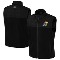 Men's Colosseum  Black Kansas Jayhawks Block The Sun Full-Zip Vest