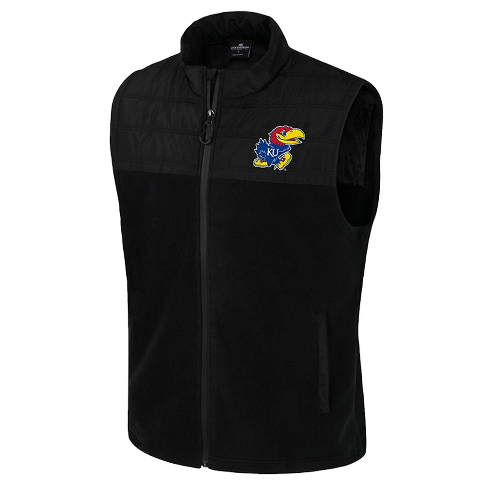 Men's Colosseum  Black Kansas Jayhawks Block The Sun Full-Zip Vest