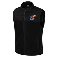 Men's Colosseum  Black Kansas Jayhawks Block The Sun Full-Zip Vest