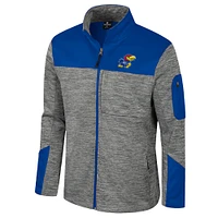 Men's Colosseum  Gray/Royal Kansas Jayhawks Guard Full-Zip Jacket