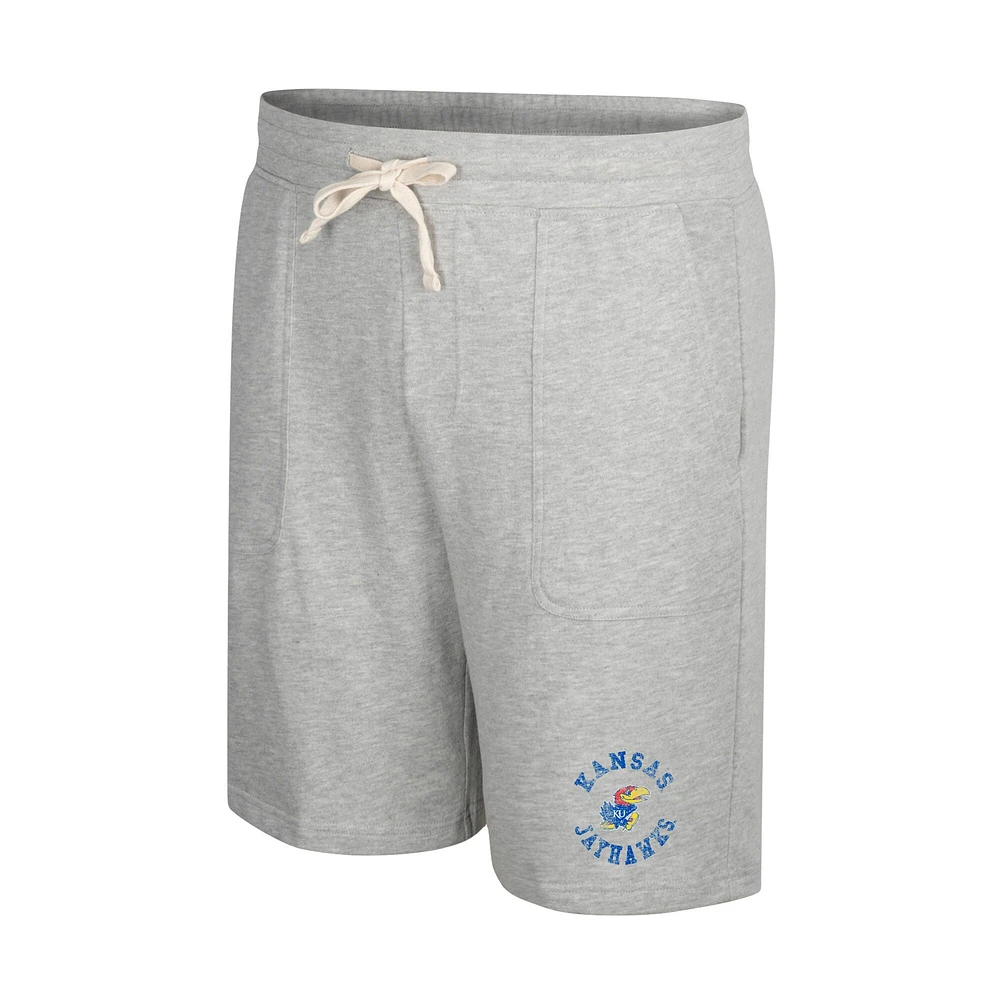 Men's Colosseum Heather Gray Kansas Jayhawks Love To Hear This Terry Shorts