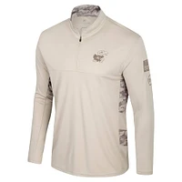 Veste à glissière quart de tour pour homme Colosseum Natural Kansas Jayhawks OHT Military Appreciation