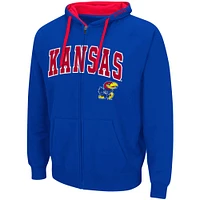 Men's Colosseum Royal Kansas Jayhawks Big & Tall Full-Zip Hoodie