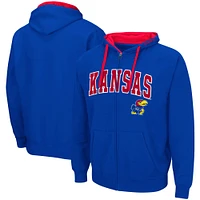 Men's Colosseum Royal Kansas Jayhawks Big & Tall Full-Zip Hoodie