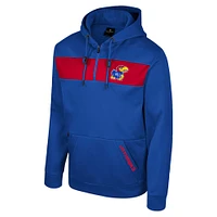 Men's Colosseum  Royal Kansas Jayhawks Quarter-Zip Hoodie
