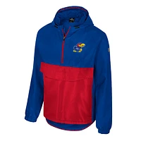 Men's Colosseum  Royal Kansas Jayhawks Reloaded Anorak Half-Zip Jacket
