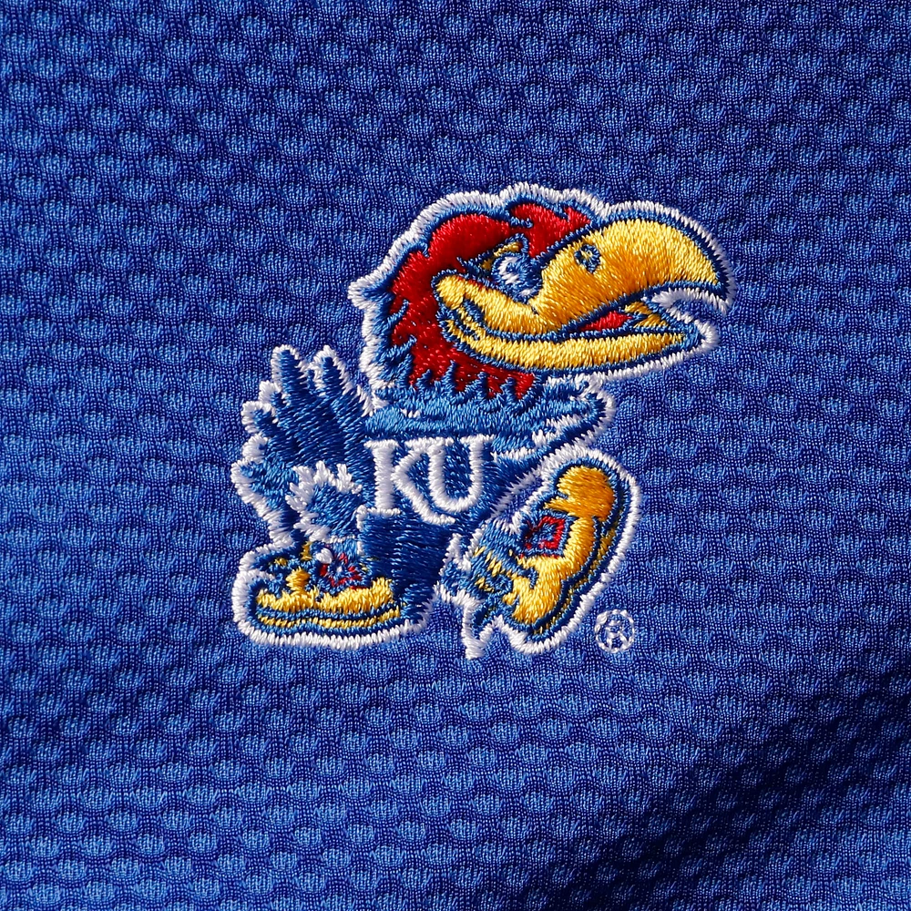 Men's Columbia Royal Kansas Jayhawks Scorecard Quarter-Zip Jacket