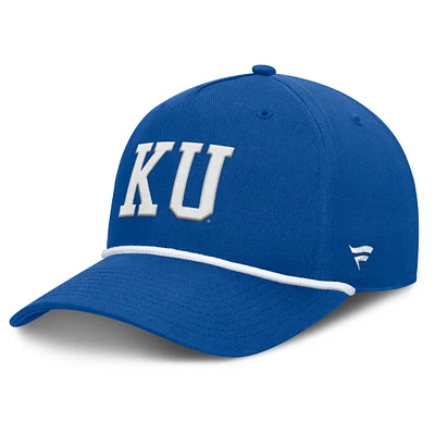 Casquette ajustable en corde pour hommes Fanatics Royal Kansas Jayhawks Foul Ball
