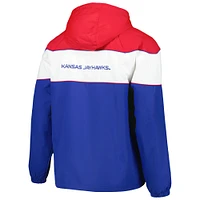 Men's G-III Sports by Carl Banks Royal Kansas Jayhawks Center Line Half-Zip Raglan Hoodie Jacket