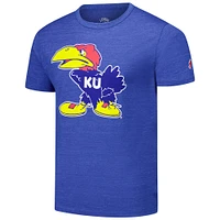 Men's League Collegiate Wear Heather Royal Kansas Jayhawks Victory Falls Tri-Blend T-Shirt