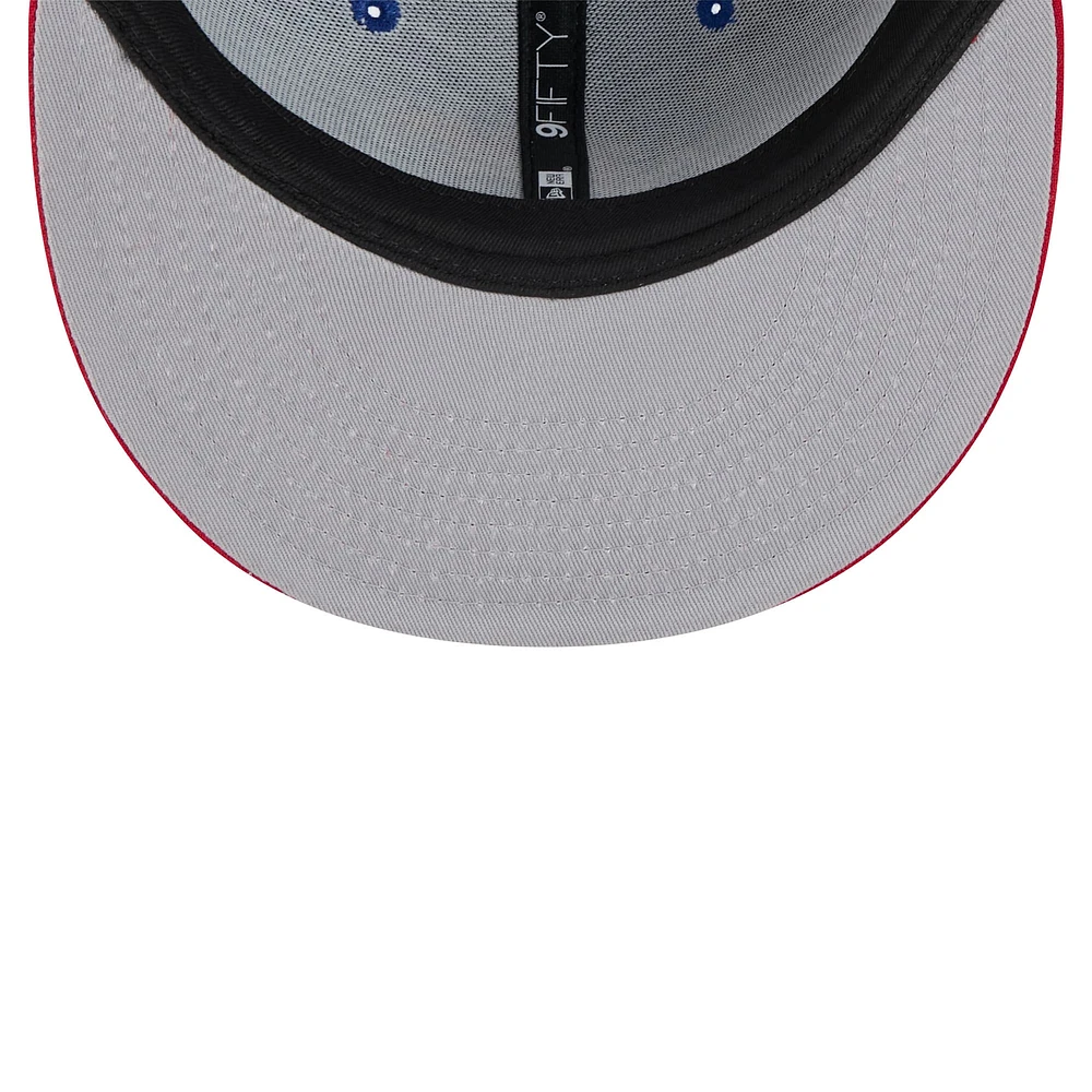 Men's New Era Royal/Red Kansas Jayhawks Two-Tone 9FIFTY Snapback Hat