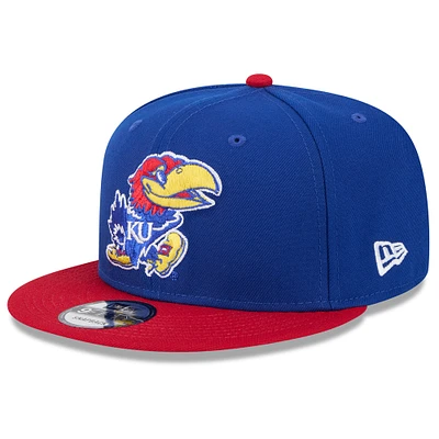 Casquette Snapback bicolore 9FIFTY Royal Kansas Jayhawks de New Era pour homme