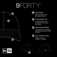 Casquette ajustable 9FORTY pour homme New Era Royal Kansas Jayhawks