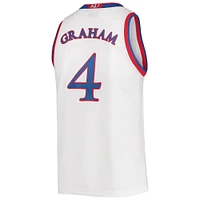 Men's Original Retro Brand Devonte' Graham White Kansas Jayhawks Commemorative Classic Basketball Jersey