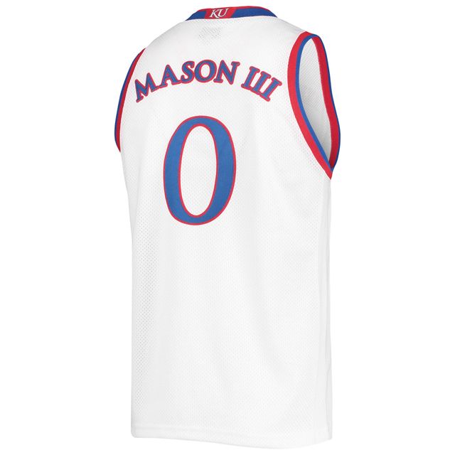 Maillot de basket-ball classique commémoratif pour hommes, marque rétro originale, Frank Mason III, blanc, Kansas Jayhawks