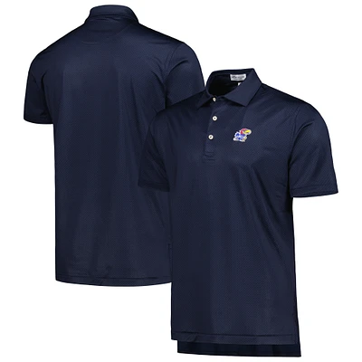 Men's Peter Millar Navy Kansas Jayhawks Dolly Performance Jersey Polo