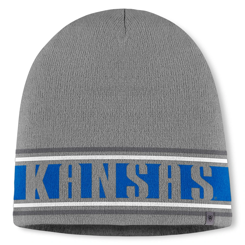 Men's Top of the World Gray Kansas Jayhawks Jace Knit Beanie