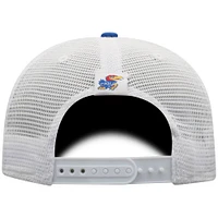 Men's Top of the World Royal/White Kansas Jayhawks Victory Baseline Trucker Adjustable Hat