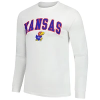 Men's  White Kansas Jayhawks Basic Long Sleeve T-Shirt