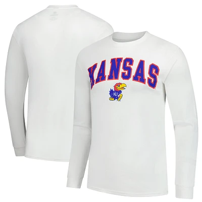 Men's  White Kansas Jayhawks Basic Long Sleeve T-Shirt