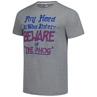 Unisex Charlie Hustle  Gray Kansas Jayhawks Pay Heed Tri-Blend T-Shirt