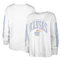 Women's '47 Cream Kansas Jayhawks Statement SOA 3-Hit Long Sleeve T-Shirt