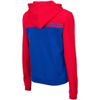 Women's Colosseum Red/Royal Kansas Jayhawks Aidan Lightweight Half-Zip Hoodie