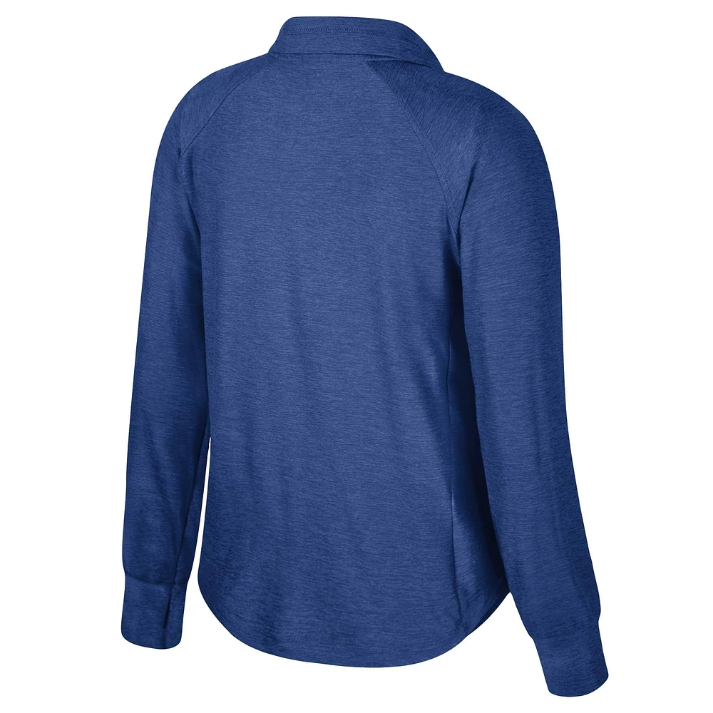 Women's Colosseum Royal Kansas Jayhawks Cressida Raglan Half-Snap Top
