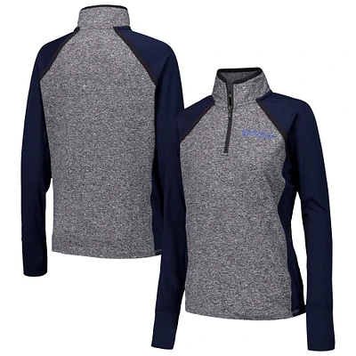 Veste bleu marine à quart de zip raglan finaliste des Kansas Jayhawks pour femmes