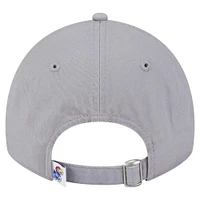 Women's New Era  Gray Kansas Jayhawks Logo 9TWENTY Adjustable Hat