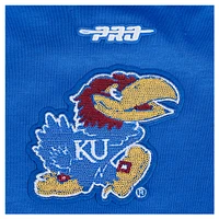 Women's Pro Standard Royal Kansas Jayhawks Sequin Boxy Cropped Pullover Sweatshirt
