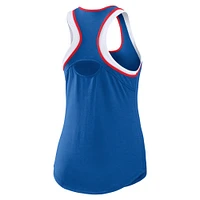 Women's WEAR by Erin Andrews Royal Kansas Jayhawks Open Hole Razorback Tank Top