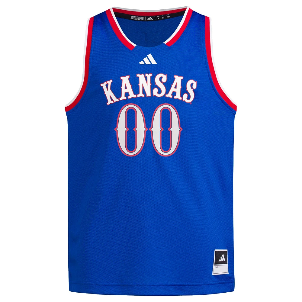 Youth adidas #00 Royal Kansas Jayhawks Swingman Jersey