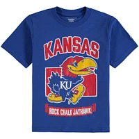 Champion de la jeunesse Royal Kansas Jayhawks Strong Mascot T-shirt