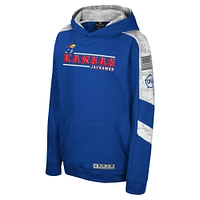 Youth Colosseum Royal Kansas Jayhawks OHT Military Appreciation Cyclone Digital Camo Pullover Hoodie