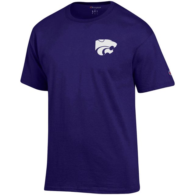 T-shirt Champion Purple Kansas State Wildcats Stack 2-Hit pour homme