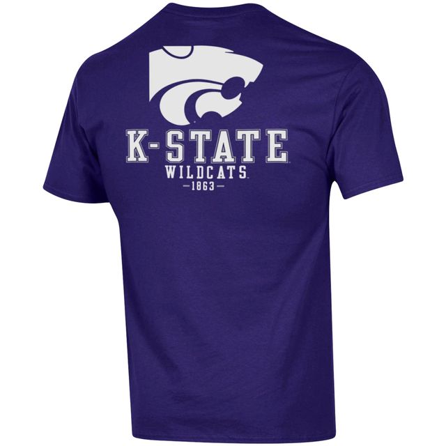 T-shirt Champion Purple Kansas State Wildcats Stack 2-Hit pour homme