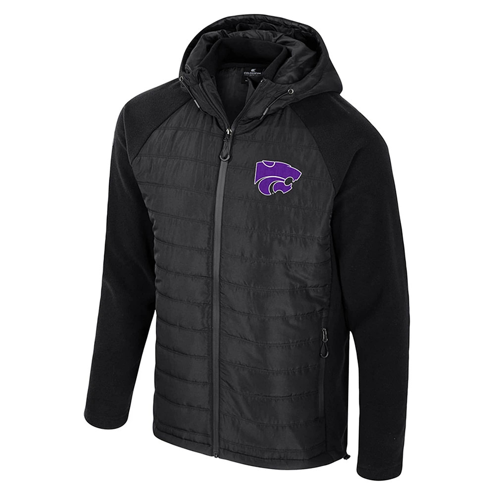Men's Colosseum  Black Kansas State Wildcats Block The Sun Full-Zip Hoodie Jacket