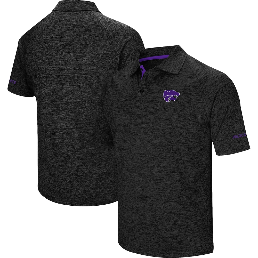 Men's Colosseum Black Kansas State Wildcats Down Swing Polo