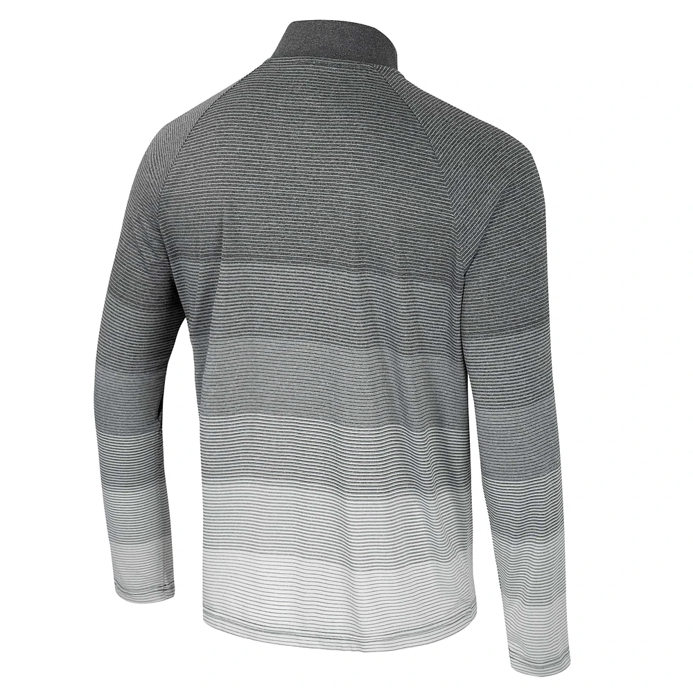 Men's Colosseum  Gray Kansas State Wildcats AI Striped Mesh Quarter-Zip Raglan Windshirt