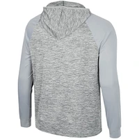 Men's Colosseum Gray Kansas State Wildcats Cybernetic Raglan Quarter-Zip Hooded Top