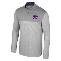 Men's Colosseum Gray Kansas State Wildcats Tuck Quarter-Zip Top