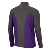 Men's Colosseum Purple/Charcoal Kansas State Wildcats Two Yutes Raglan Quarter-Zip Windshirt