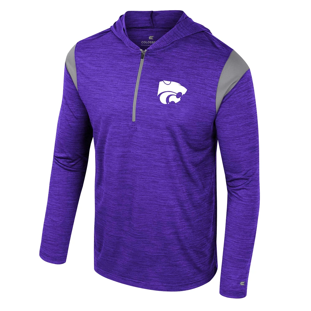 Men's Colosseum Purple Kansas State Wildcats Dozer Half-Zip Windshirt