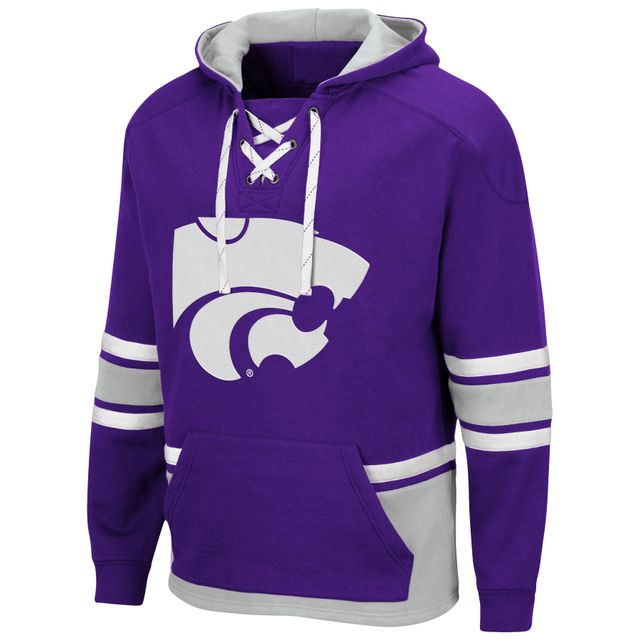 Chandail à capuchon pour homme Colosseum Kansas State Wildcats lacets 3.0 violet